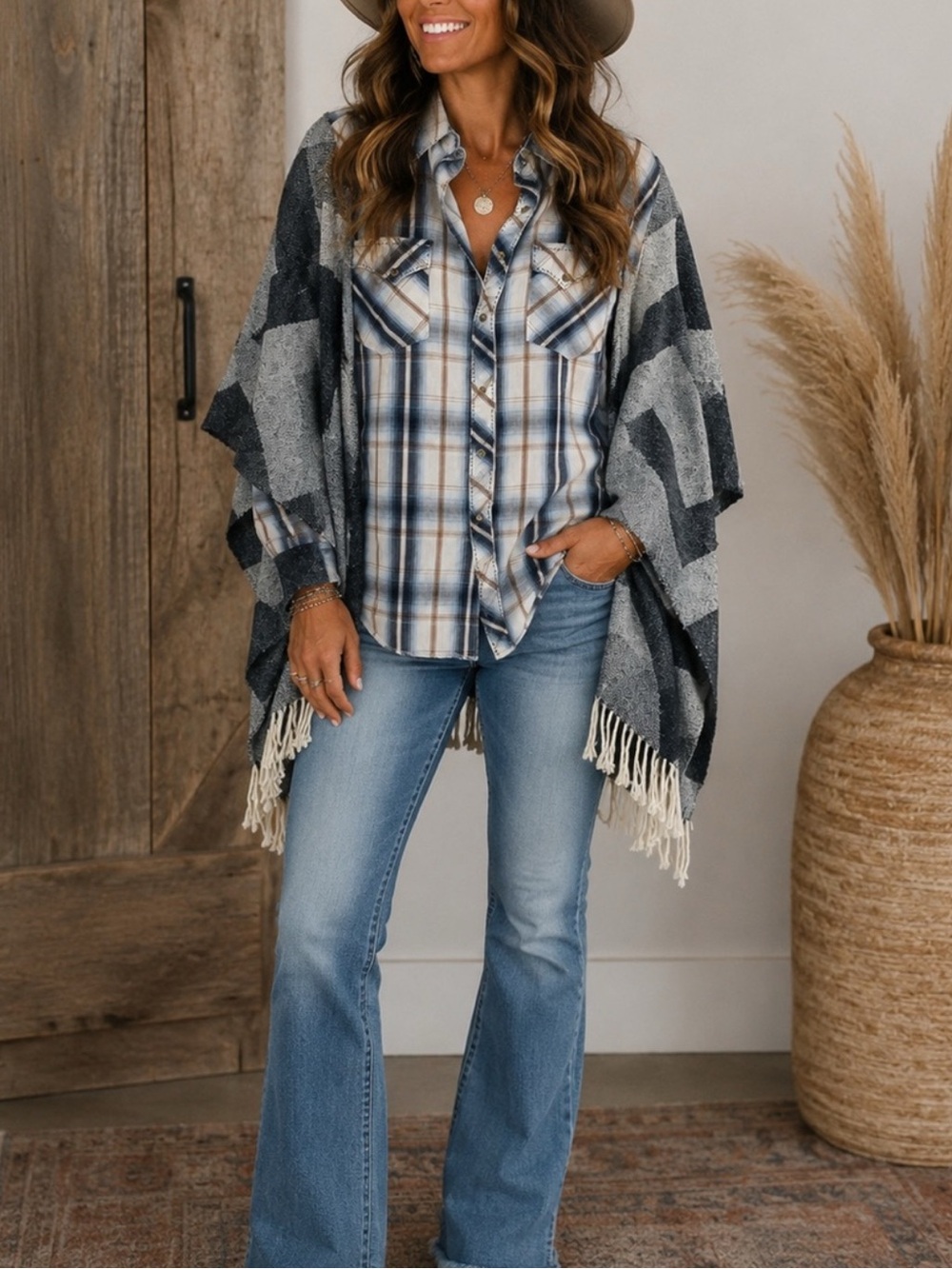 Upcycled Wrangler Poncho